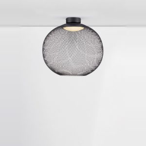 Plafoniera per camera da letto moderna sferica nero led 24w 3000k