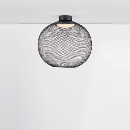 Plafoniera per camera da letto moderna sferica nero led 24w 3000k