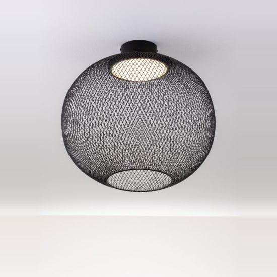 Plafoniera per camera da letto moderna sferica nero led 24w 3000k