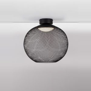 Plafoniera moderna per camera da letto sferica nero led 19w 3000k 40cm