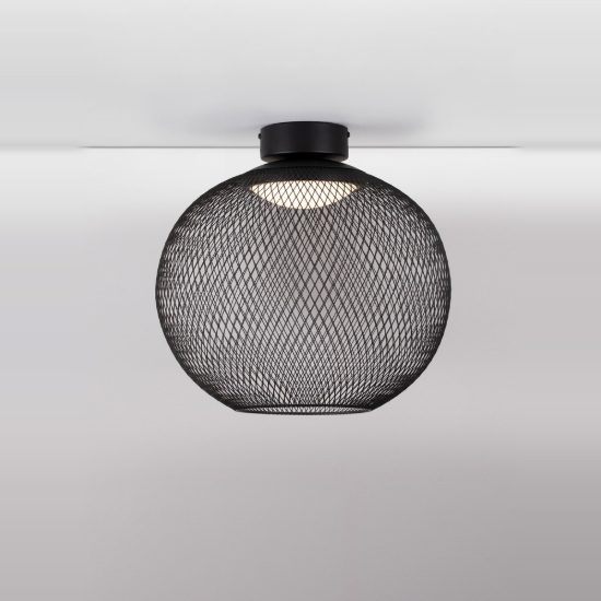 Plafoniera moderna per camera da letto sferica nero led 19w 3000k 40cm