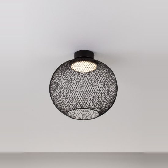 Plafoniera moderna per camera da letto sferica nero led 19w 3000k 40cm