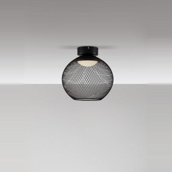 Plafoniera per camera da letto moderna sferica nero led 12w 3000k
