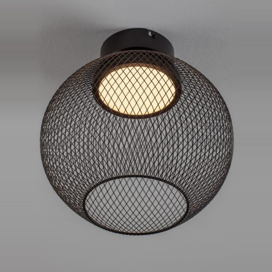 Plafoniera per camera da letto moderna sferica nero led 12w 3000k