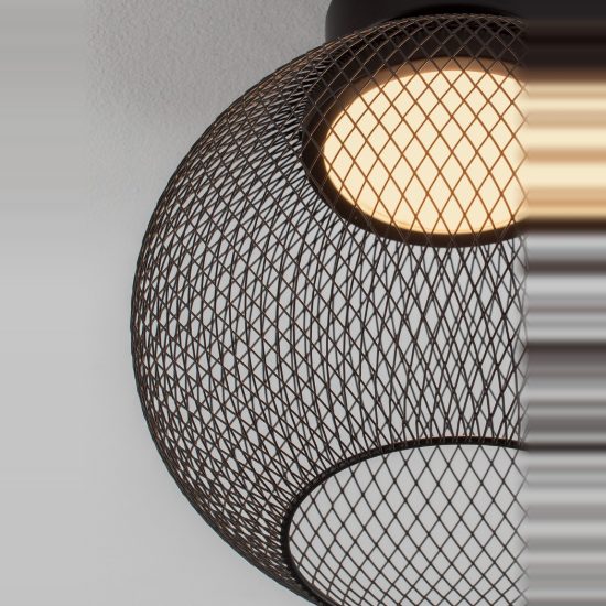 Plafoniera per camera da letto moderna sferica nero led 12w 3000k
