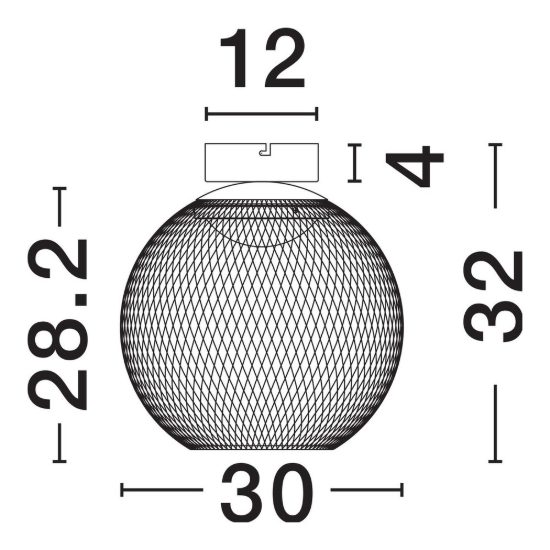 Plafoniera per camera da letto moderna sferica nero led 12w 3000k