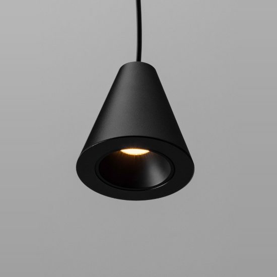 Lampada moderna per cucina cono nero a sospensione led 5w 3000k