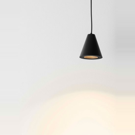 Lampada moderna per cucina cono nero a sospensione led 5w 3000k