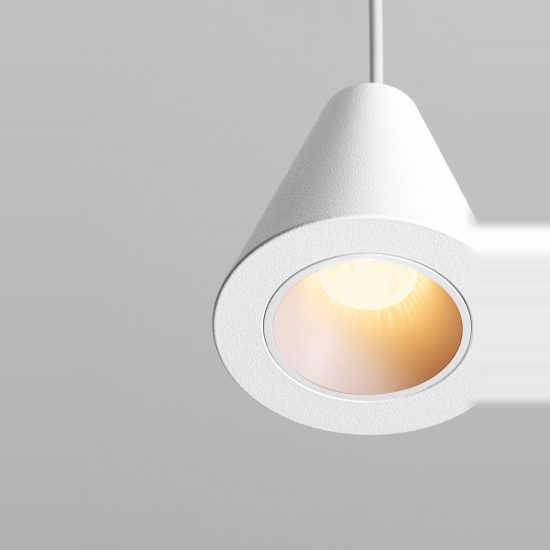 Lampada a sospensione led 5w 3000k per cucina moderna conica bianco