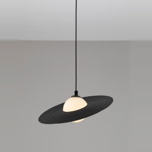 Lampadario per cucina moderno rotondo nero e bianco a sospensione