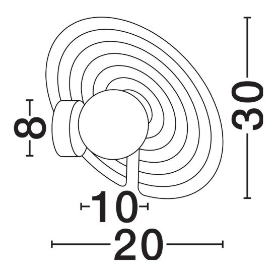 Applique design moderna da parete rotonda nero bianco