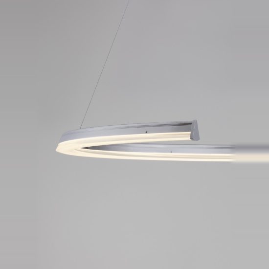 Lampadario led 58w 3500k dimmerabile cerchio moderno a sospensione cromo per soggiorno