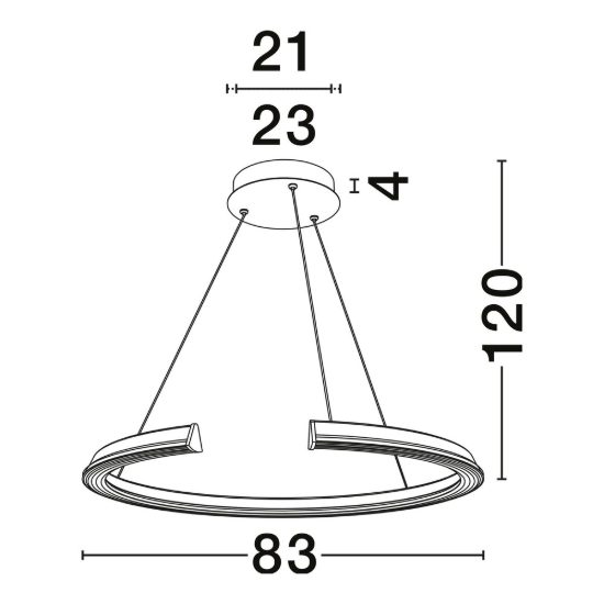 Lampadario led 58w 3500k dimmerabile cerchio moderno a sospensione cromo per soggiorno