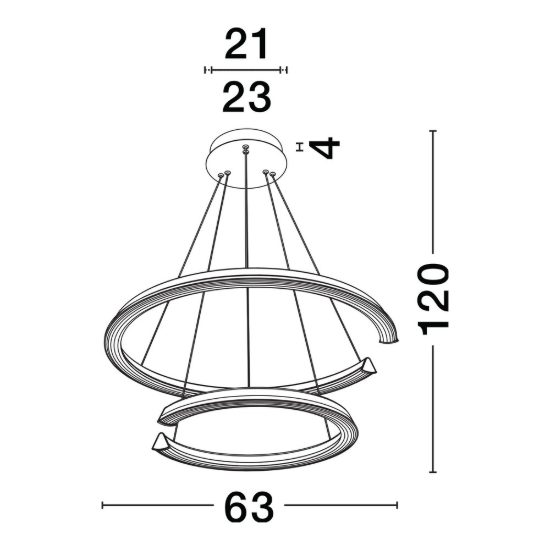 Lampadario a sospensione cerchio moderno cromo per soggiorno led 70w 3500k dimmerabile