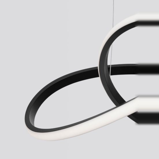 Lampadario moderno per soggiorno spiroidale nero a sospensione led 28w 3000k dimmerabile