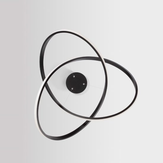 Lampadario moderno per soggiorno spiroidale nero a sospensione led 28w 3000k dimmerabile