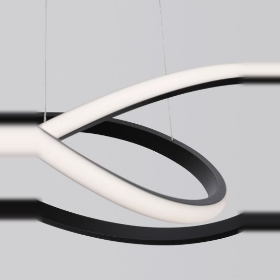 Lampadario moderno per soggiorno spiroidale nero a sospensione led 28w 3000k dimmerabile