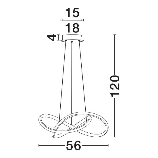 Lampadario moderno per soggiorno spiroidale nero a sospensione led 28w 3000k dimmerabile