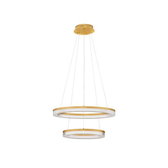 Lampadario a sospensione oro per soggiorno led 47w cct 2700k 4000k dimmerabile