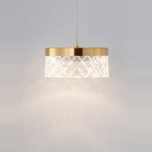 Lampada a sospensione led 6w 3000k classica oro ottone per soggiorno