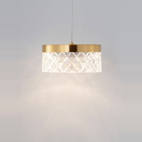 Lampada a sospensione led 6w 3000k classica oro ottone per soggiorno