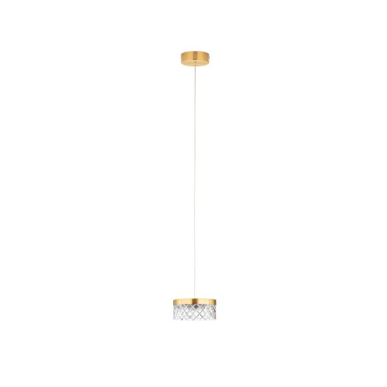 Lampada a sospensione led 6w 3000k classica oro ottone per soggiorno