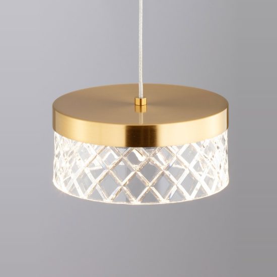 Lampada a sospensione led 6w 3000k classica oro ottone per soggiorno