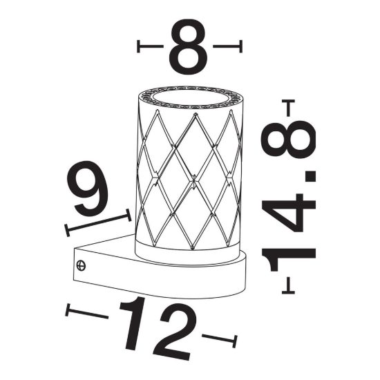 Applique led 6w 3000k cilindrica da parete oro ottone per soggiorno