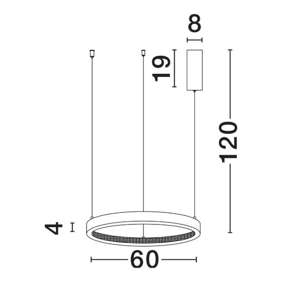 Lampadario moderno per soggiorno tondo nero a sospensione led 35w 3000k dimmerabile