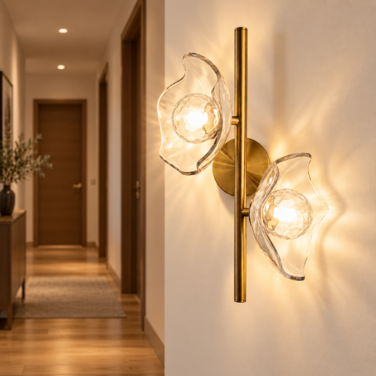 Applique ottone vetro per camera da letto maytoni miracle