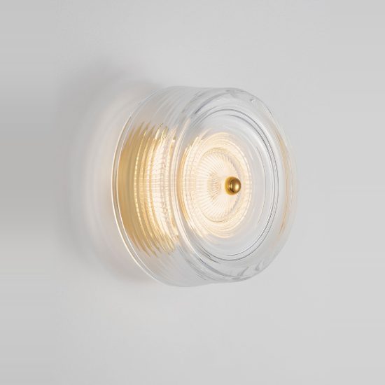 Applique led 6w 3000k da parete moderna per soggiorno oro platino vetro