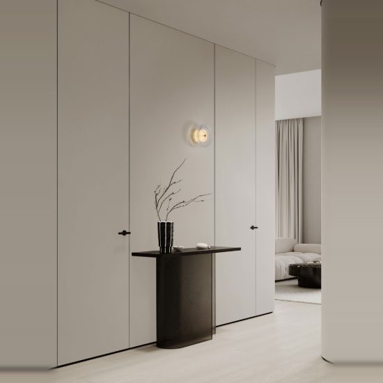 Applique led 6w 3000k da parete moderna per soggiorno oro platino vetro