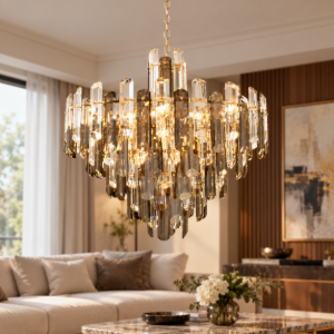 Maytoni flare lampadario classico per salotto oro 8 luci
