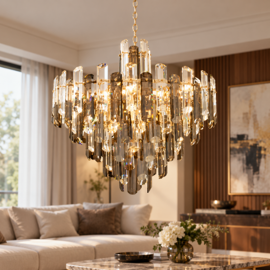 Maytoni flare lampadario classico per salotto oro 8 luci