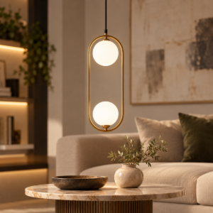 Maytoni ring lampadario a sospensione 2 luci moderno ottone vetro per soggiorno