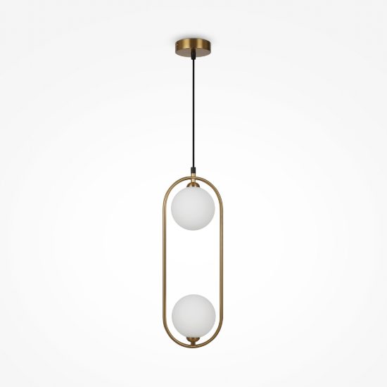 Maytoni ring lampadario a sospensione 2 luci moderno ottone vetro per soggiorno