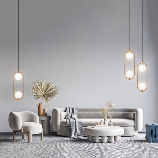 Maytoni ring lampadario a sospensione 2 luci moderno ottone vetro per soggiorno