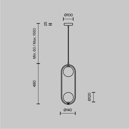 Maytoni ring lampadario a sospensione 2 luci moderno ottone vetro per soggiorno