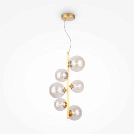 Lampadario moderno a oro vetro per soggiorno 6 luci maytoni dallas