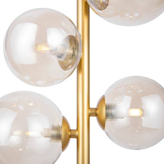 Lampadario moderno a oro vetro per soggiorno 6 luci maytoni dallas