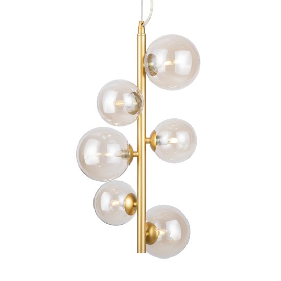 Lampadario moderno a oro vetro per soggiorno 6 luci maytoni dallas