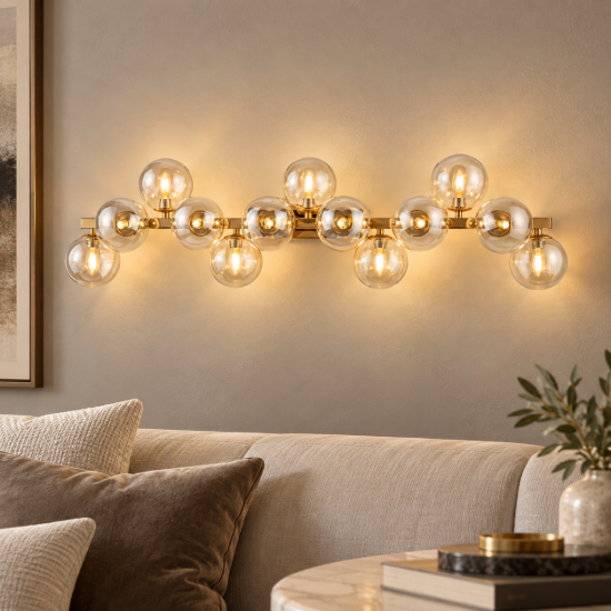 Maytoni dallas applique per soggiorno moderna da parete oro 95cm