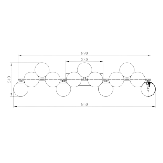 Maytoni dallas applique per soggiorno moderna da parete oro 95cm
