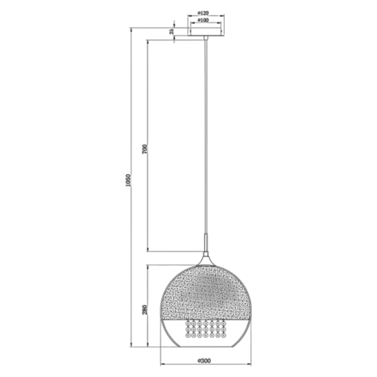 Lampada a sospensione sfera oro vetro maytoni fermi
