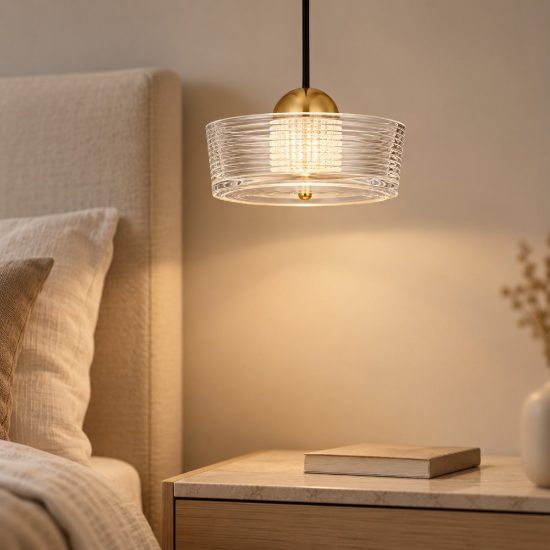 Lampada led 6w 3000k a sospensione per cucina moderna oro platino vetro