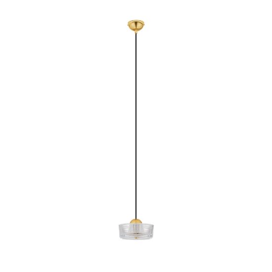 Lampada led 6w 3000k a sospensione per cucina moderna oro platino vetro