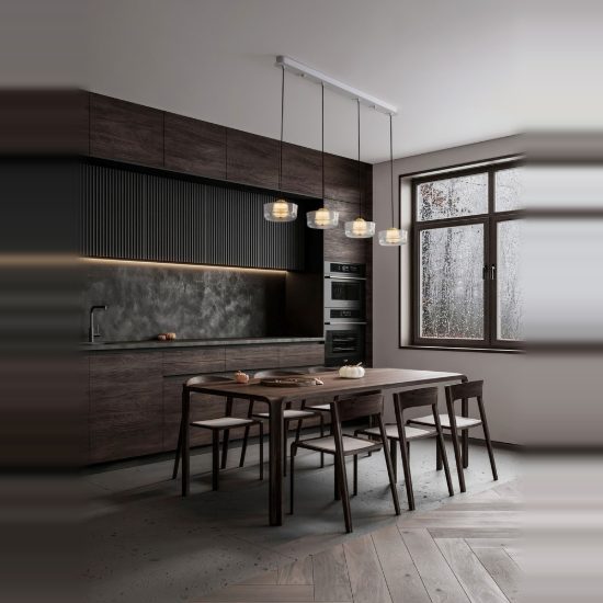 Lampadario led 23w 3000k 4 luci a sospensione per soggiorno oro platino e bianco