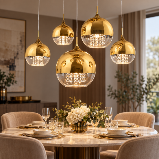 Maytoni fermi lampadario contemporaneo per sala da pranzo 5 luci