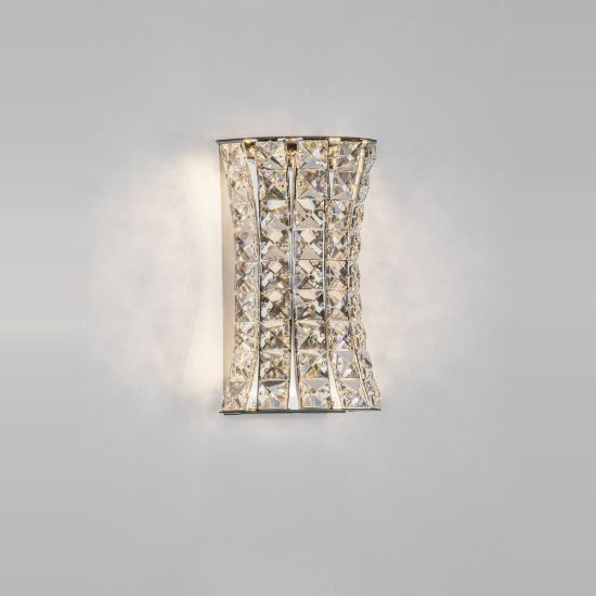Applique da parete moderna cromo cristallo per soggiorno led 12w 3500k 18cm