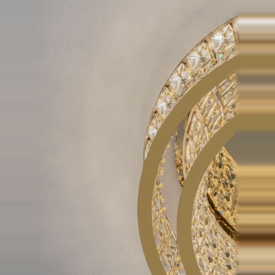 Plafoniera led 46w 3500k dimmerabile per camera da letto moderna oro platino